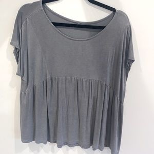 Flowy gray shirt, unsure brand, size: medium